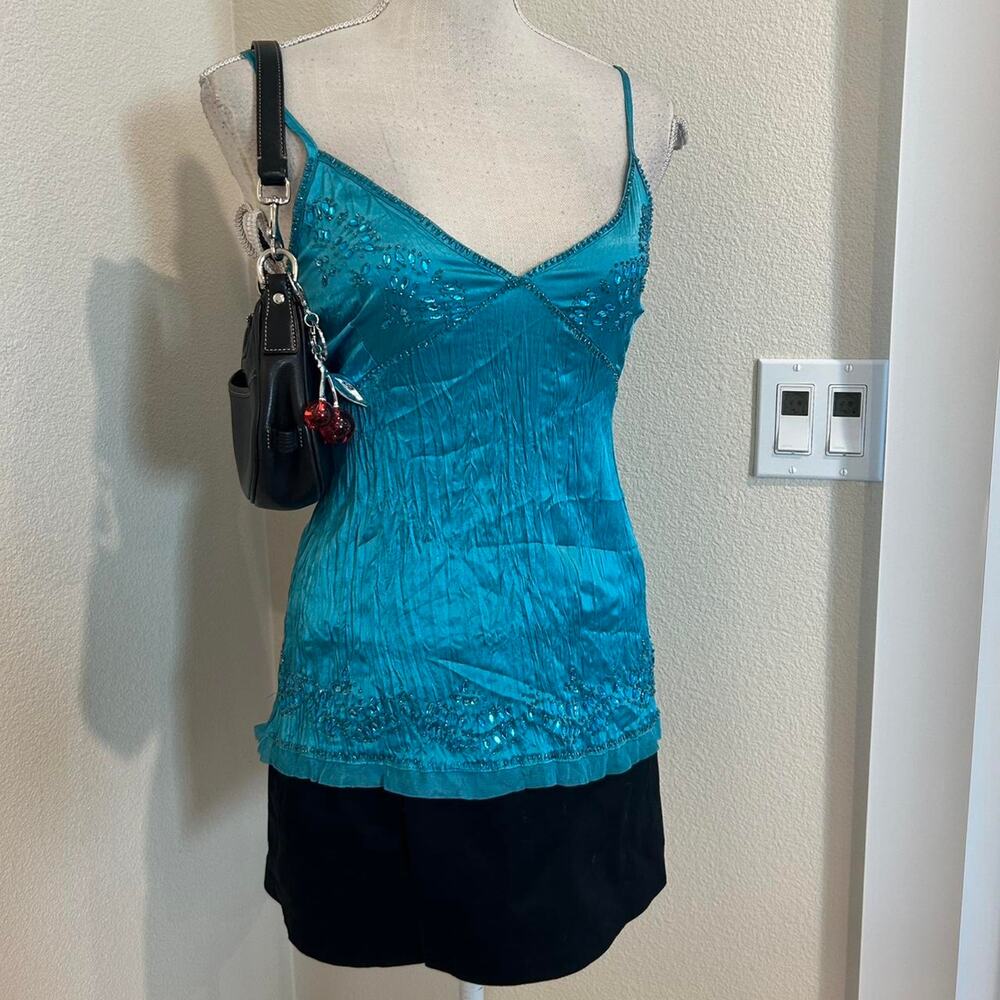 Bay blue sequin tank top.